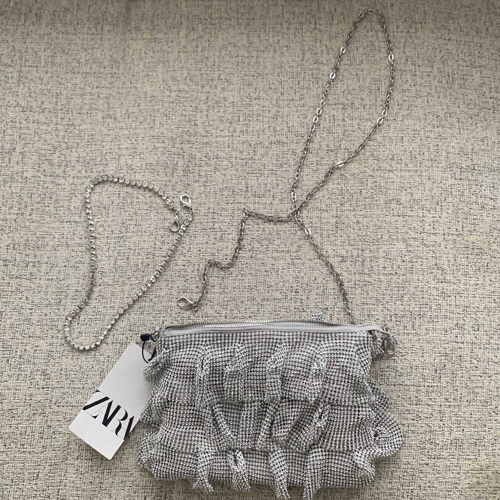 Zara bling sliver bag